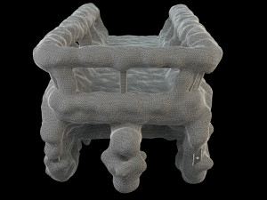 wooden cart covered with snow 01 3D Модель