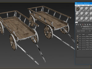 wooden cart covered with snow 01 3D Модель