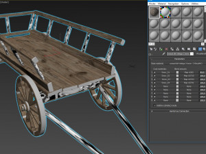 wooden cart covered with snow 01 3D Модель