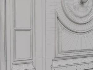 entrance classic door 16 3D Model