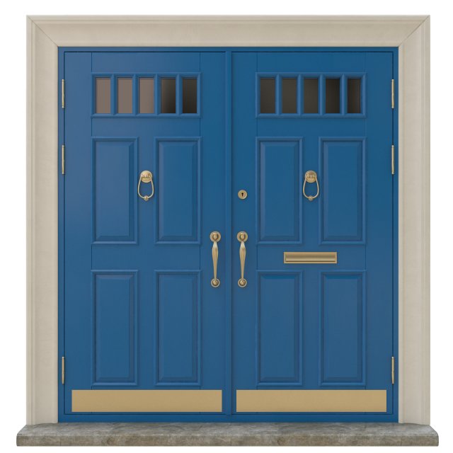 entrance classic door 18 3D Model .c4d .max .obj .3ds .fbx .stl .blend 