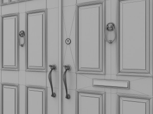 entrance classic door 18 3D Model