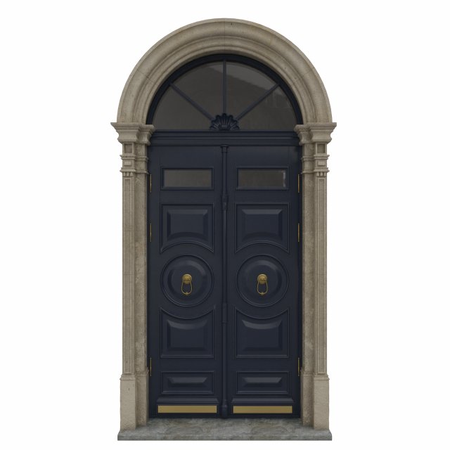entrance classic door 20 3D Модель .c4d .max .obj .3ds .fbx .stl .blend 