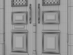 entrance classic door 23 Model 3D