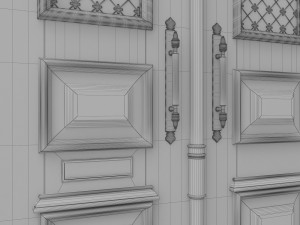 entrance classic door 23 Model 3D