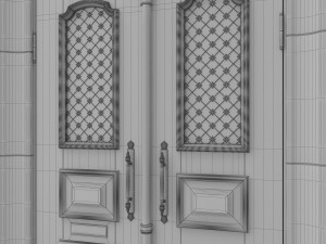 entrance classic door 23 Model 3D