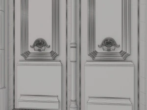entrance classic door 24 3D Model