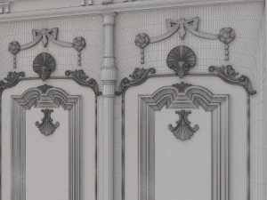 entrance classic door 24 3D Model