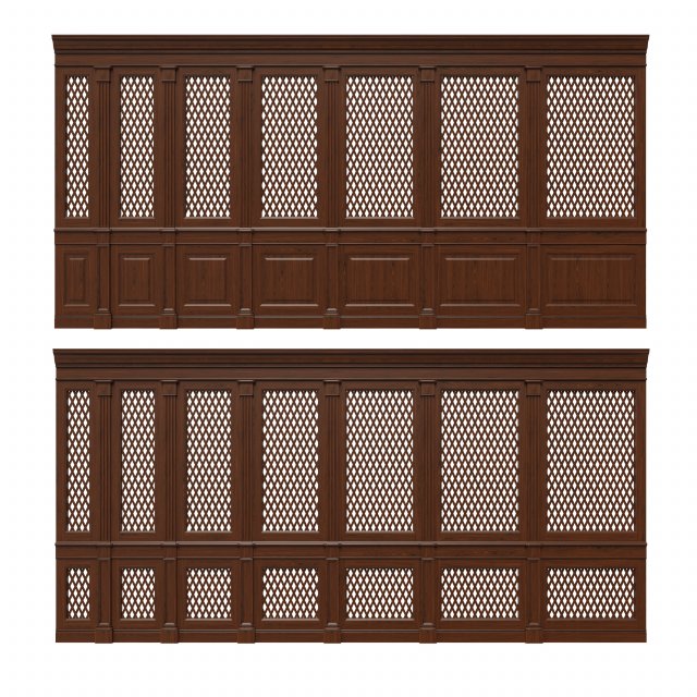 wooden panels with lattice 3D 모델 .c4d .max .obj .3ds .fbx .stl .blend 
