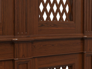 wooden panels with lattice 3D 모델