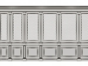 wooden panels with lattice 3D Model