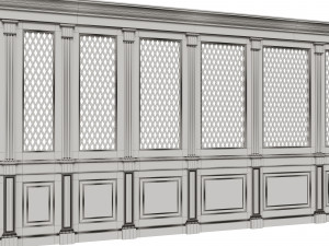 wooden panels with lattice 3D 모델
