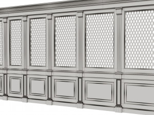 wooden panels with lattice 3D 모델