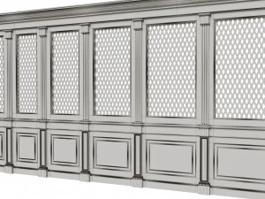 wooden panels with lattice 3D Model