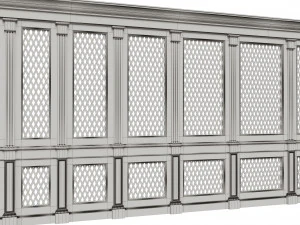 wooden panels with lattice 3D Model