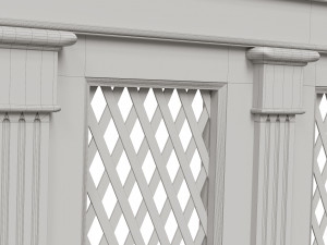 wooden panels with lattice 3D 모델