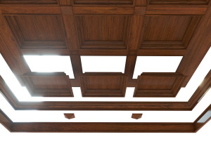 classic wooden ceiling with caissons 01 Modelo 3D