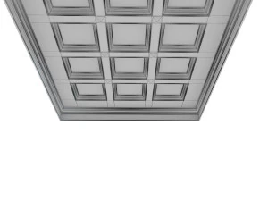 classic wooden ceiling with caissons 01 3D Model