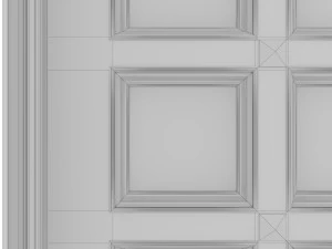 classic wooden ceiling with caissons 01 3D Model