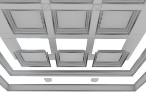 classic wooden ceiling with caissons 01 Modelo 3D