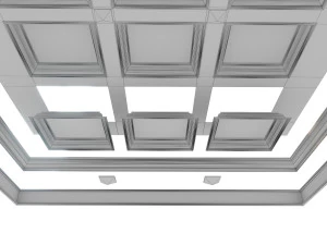 classic wooden ceiling with caissons 01 3D Model