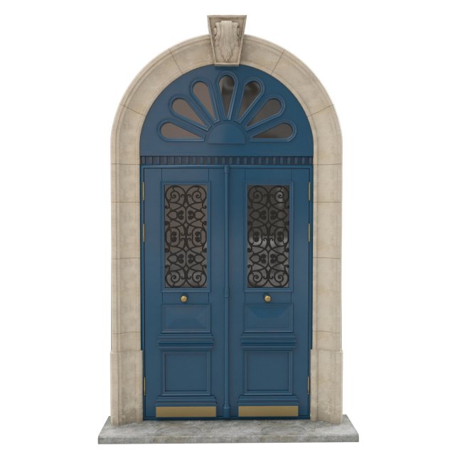 entrance classic door 29 3D Model .c4d .max .obj .3ds .fbx .stl .blend 