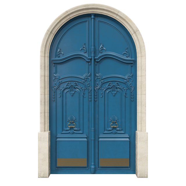 entrance classic door 33 3D Model .c4d .max .obj .3ds .fbx .stl .blend 