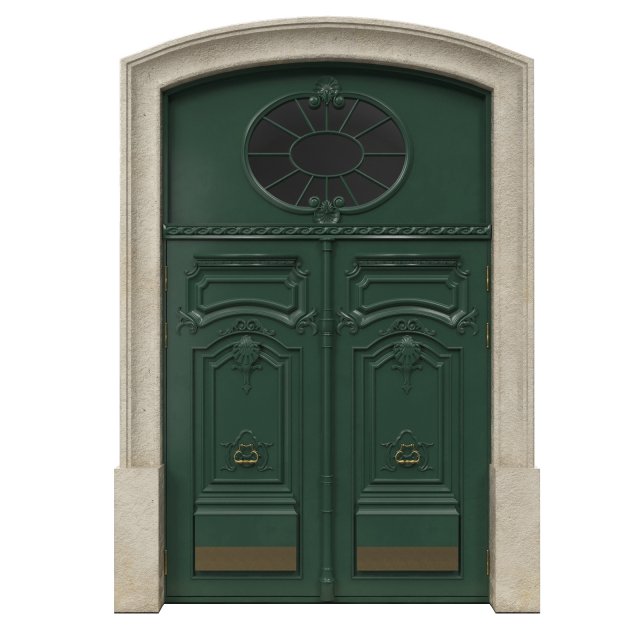 entrance classic door 34 3D Model .c4d .max .obj .3ds .fbx .stl .blend
