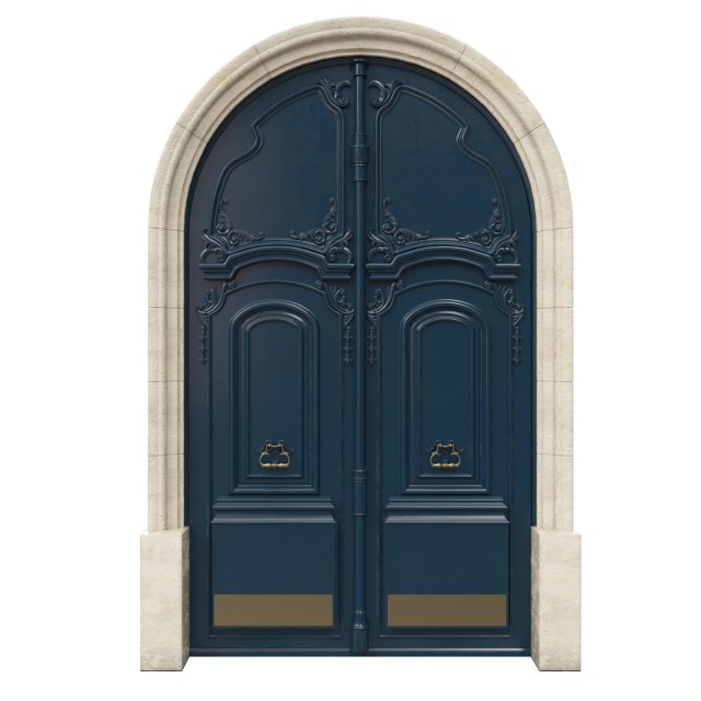 entrance classic door 36 3D Model .c4d .max .obj .3ds .fbx .stl .blend 