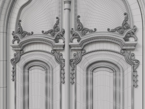 entrance classic door 36 3D Model