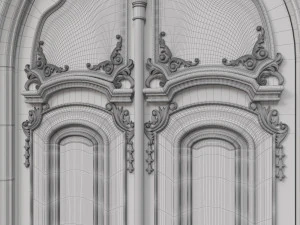 entrance classic door 36 3D Model
