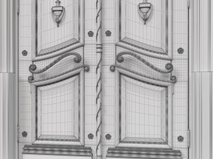 entrance classic door 40 3D Model