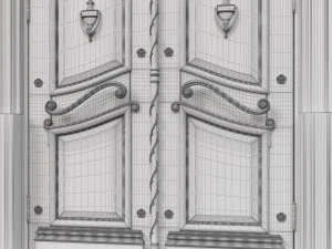 entrance classic door 40 3D Model