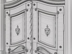entrance classic door 40 3D Model