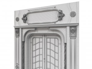 entrance classic door 47 Model 3D