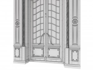 entrance classic door 47 Model 3D