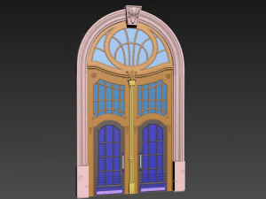 entrance classic door 48 3D Model