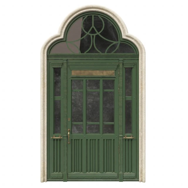 entrance classic door 51 3D Model .c4d .max .obj .3ds .fbx .stl .blend