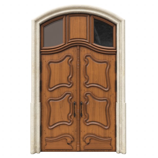 entrance classic door 53 3D Model .c4d .max .obj .3ds .fbx .stl .blend 