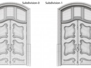 entrance classic door 53 3D Model