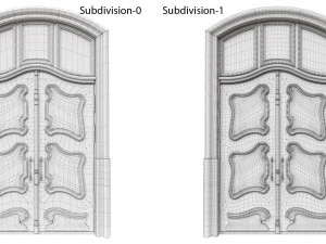 entrance classic door 53 3D Model
