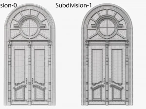 entrance classic door 54 3D Model