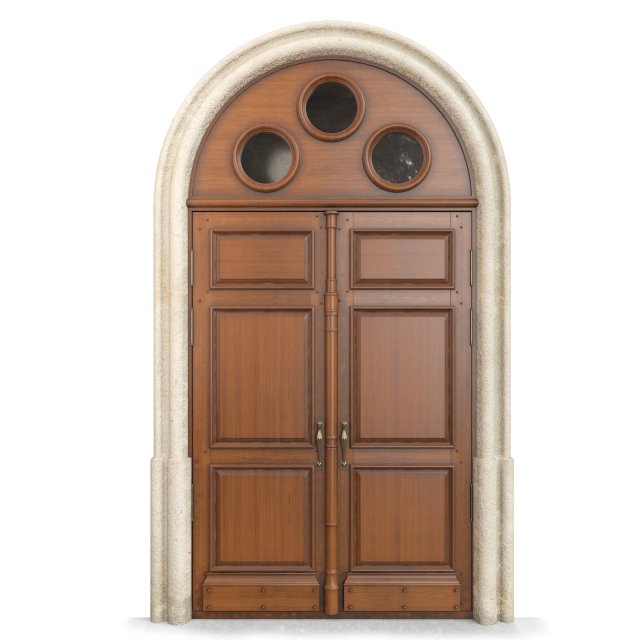 entrance classic door 56 3D Model .c4d .max .obj .3ds .fbx .stl .blend 