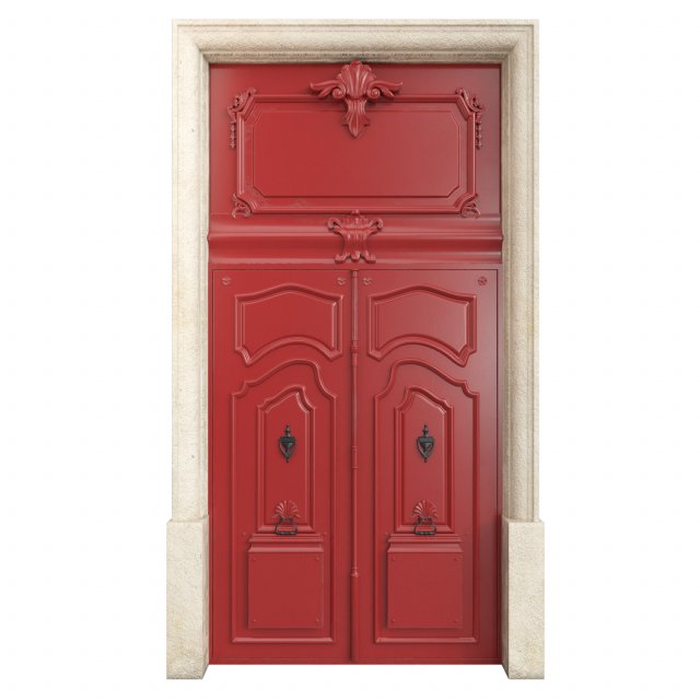 Entrance classic door 66 3D Model .c4d .max .obj .3ds .fbx .stl .blend 