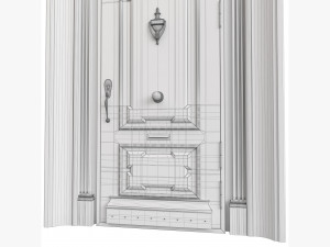 Entrance classic door 91 Model 3D