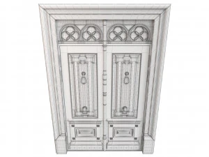 Entrance classic door 93 3D Model
