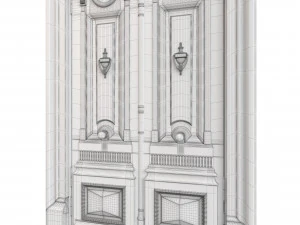 Entrance classic door 100 3D Model