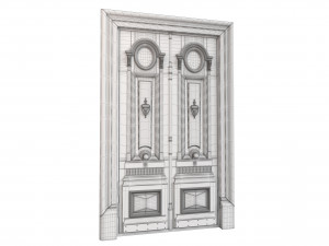 Entrance classic door 100 3D Model