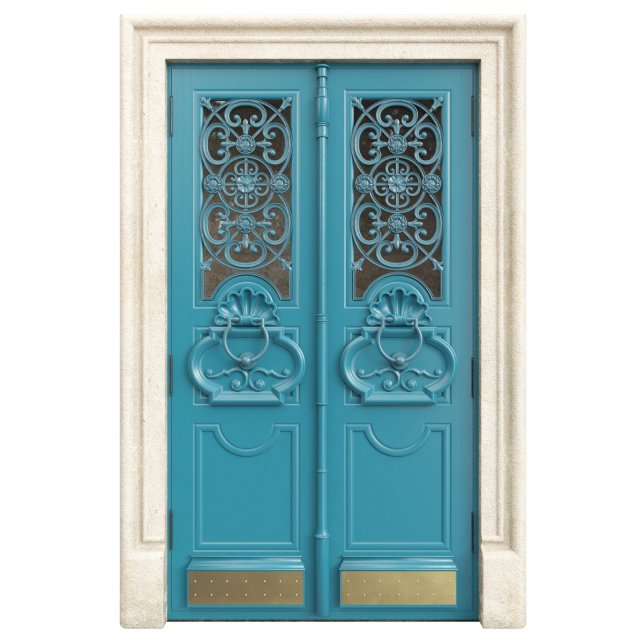 Entrance classic door 101 3D Model .c4d .max .obj .3ds .fbx .stl .blend 