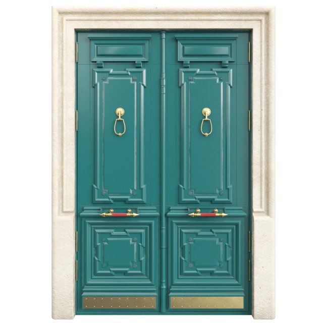 Entrance classic door 105 3D Model .c4d .max .obj .3ds .fbx .stl .blend 